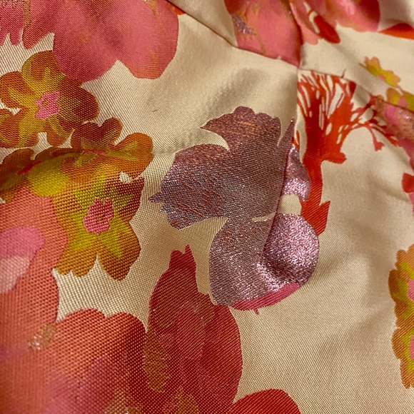 Lulus So Stunning Pink & Orange Multi Floral Jacquard Puff Sleeve Mini Dress XXL - Picture 4 of 8